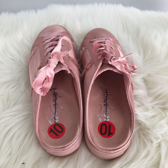 NEW Free People Satin Lace-up Slide Sneakers - Picture 5 of 6